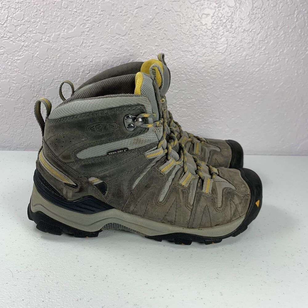 Keen Gypsum Mid Hiking Boots Women’s 8.5 Gray Leather Lace Up